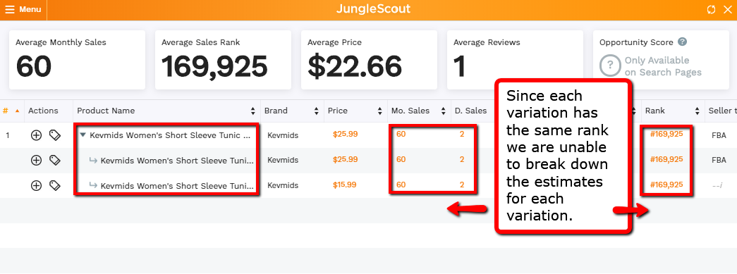 How Does Jungle Scout Estimate Sales for a Product's Variations? – Jungle  Scout Help Center